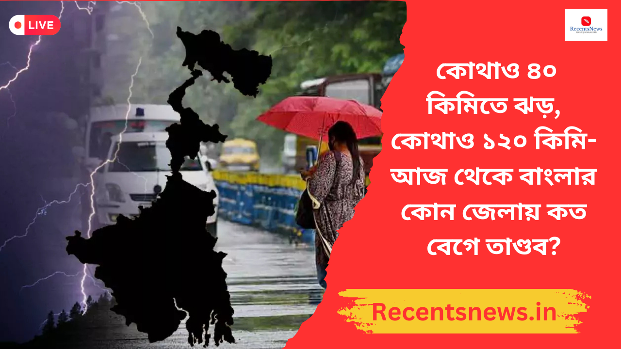 কোথাও ৪০ কিমিতে ঝড়, কোথাও ১২০ কিমি- আজ থেকে বাংলার কোন জেলায় কত বেগে তাণ্ডব?